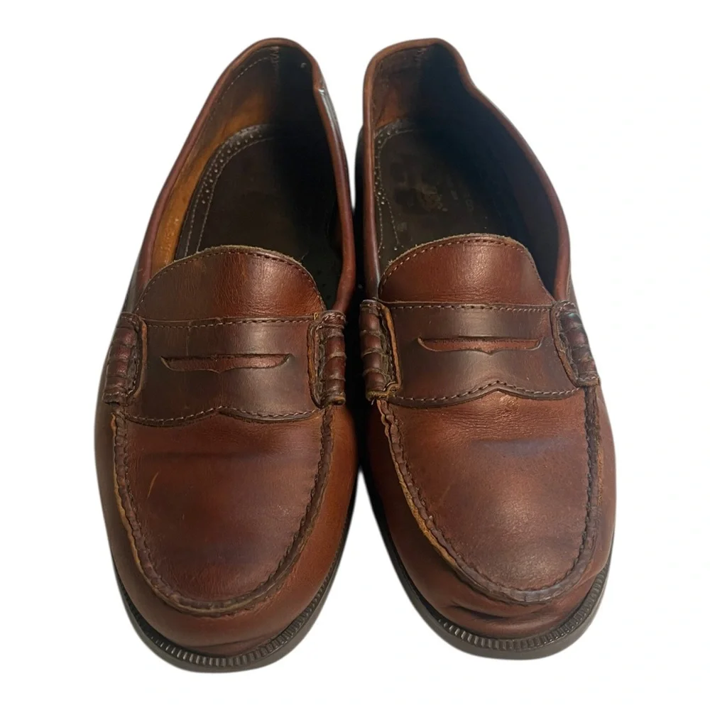 GH Bass Vintage Penny Loafers Brown Leather Made In USA Size 10